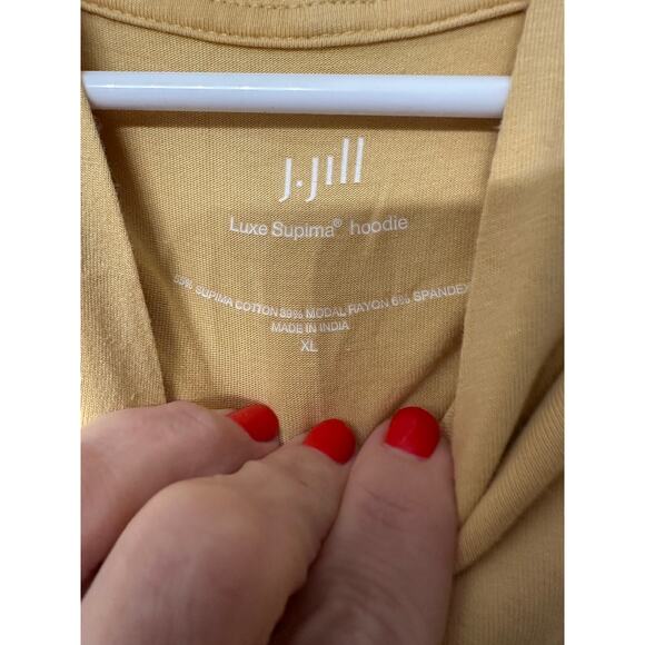 J. Jill Luxe Supima Hoodie in buttery yellow size XL - Picture 3 of 6